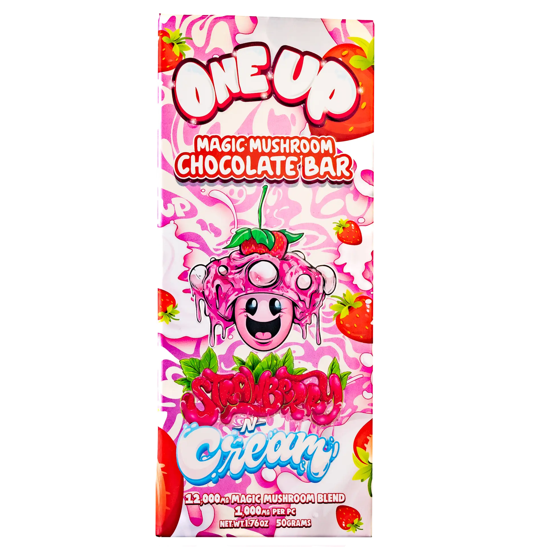 Strawberry and Cream Mushroom Chocolate Bar